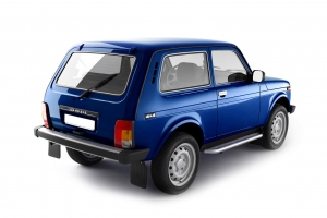 Защита порогов с алюм. площадкой d51мм LADA 4x4 (нерж)